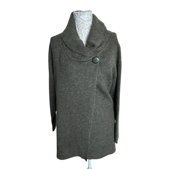 NEW Max Studio Wool Blend Sweater Cape Forest Green size 1X - Picture 1 of 7